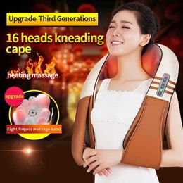 Full Body Massager JinKaiRui U Shape Massage Shawl Electrical Shiatsu Back Neck Shoulder Body Massager Infrared Heated Kneading Car/Home Massage 240407