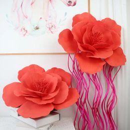 Decorative Flowers Simulation PE Foam Flat Bottom Giant Rose Wall Wedding Background DIY Party Faux Flower Decor Home Fake Heads