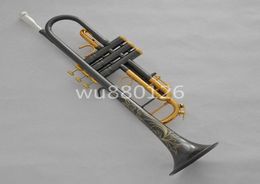 Bb Trumpet Brass Black Nickel Gold Plated Musical Instrument B Flat Trumpet Horn Can Customizable Logo with Case Mouthpiece1942349