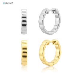 Rings KIKICHICC 925 Sterling Silver Gold Geometric Hoops Plain Special Circle Earring Clips 2021 Rock Punk Party Luxury Jewellery Gift