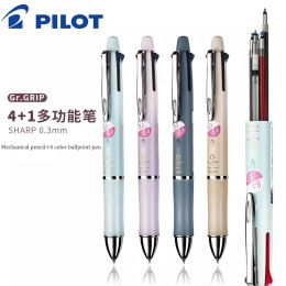 Pen Japan PILOT Dr.Grip Multifunction Pen Fiveinone Macaron Limited Ballpoint Pen Mechanical Pencil Office Accessories Stationery