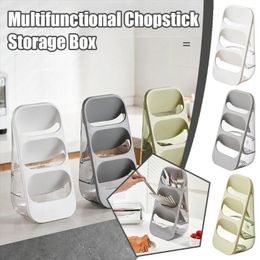 Kitchen Storage Utensil Holder 3 Layer Dustproof Box Chopsticks Spoon Fork Household Supplies Container Divider X2R4