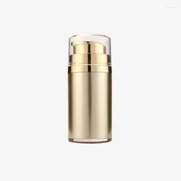 Storage Bottles 30 50ml 10pcs/lot Empty Lotion Bottle Refillable Acrylic Vacuum Press Gold High Quality Skin Care Tool Travel Emulsion