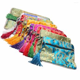 Storage Bags 10 Pcs Lucky Bag Zipper Jewelry Miss Jewlery Gift Brocade Chinese Style Pouch