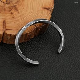 Bangle Fashion Simple Never Give Up Twist Cuff Bangles Punk Vintage Stainless Steel Opening Bracelet For Men Women Party Jewellery Gifts