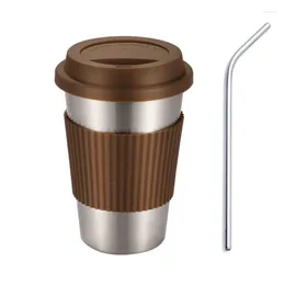 Cups Saucers Coffee Cup Antibacterial 304 Stainless Steel Drinkware Fashion Business Office Milk 500ml Drinking Tool Drop Shopping J408