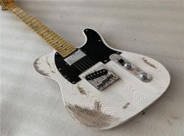 Factory Custom White Electric Guitar with Vintage StyleAsh BodyChrome HardwaresBlack PickguardOffer Customized7574940