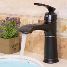 Bathroom Sink Faucets Basin Faucet Solid Brass Black Ancient Kitchen Cold And Water Mixer Single Handle Taps