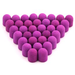 Medicine 50pcs 13*19mm Plastic Sanding Caps Purple Nail Drill Rubber Milling Cutter Foot Cuticle for Manicure Pedicure Accessories