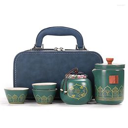 Teaware Sets Portable Ceramic Tea Set Teapot And Cup Camping Bag Travel Accessories