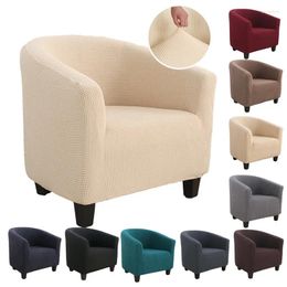 Chair Covers Solid Colour Stretch Club Sofa Cover Single Bath Tub Washable Armchairs Furniture Protector Case