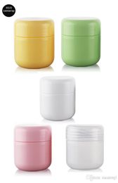 50pcslot 20g 50g 100g cosmetic bottle Colourful Face Cream Jars Pot Travel Plastic Empty bottles Cute Cosmetic Sample Containers7612692