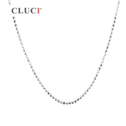 Chains CLUCI 3pcs Necklace Chain 925 Sterling Silver Popcorn 16 Inch 18 Fashion Jewellery SN023SB-1