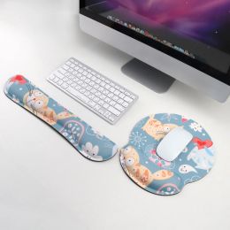 Hinges Memory Foam Mouse Pad Wrist Rest Support Antislip Rubber Bottom Wrist Rest Pad Ergonomic Mouse Pad for Office Gaming Pc Laptop