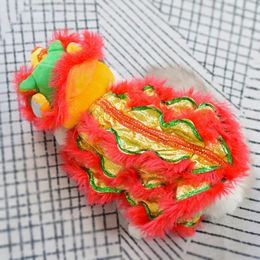 Dog Apparel Cute Lion Dance Pet Costume Christmas Cat Gift Holiday Year Puppy Clothes Hoodies Coat For Small Medium Dogs