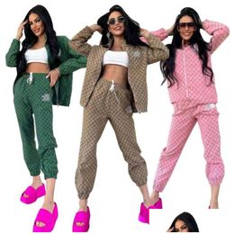 Womens Tracksuits Autumn New Luxury Brand Casual Sports Suit 2 Piece Set Designer Drop Delivery Apparel Clothing Otobg