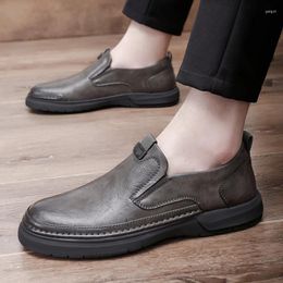 Casual Shoes Quality Men Leather Business Handmade Lightweight Antiskid Dress Loafers Comfortable Outdoor Walking Driving