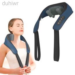 Full Body Massager Electric Shiatsu Neck Massage Shawl U-shaped Heating Kneading Relaxation Shoulder Massager 4D Car Home Travel Cervical Pillow 240407