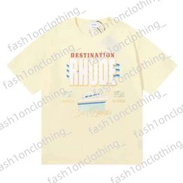 Rhude Shirt Ins Hot Spring Summer T Shirt American Luxury Rhudes Skateboard Mens Designer T Shirt Women Men Casual Good Rhudes T-Shirt 162