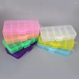 Jewellery Pouches 10 Grid DIY Organiser Beads Box Stud Earrings Organise Storage Transparent Plastic Bins Boxes