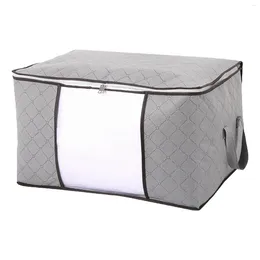 Storage Bags Large Capacity Clothes Bag Foldable Blanket Containers For Organising Bedroom Closet Organiser Grey #