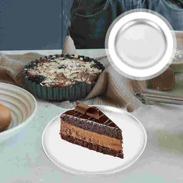Plates Restaurant Plate Pasta Stainless Steel Serving Tray Snack Dinner Holder Fruit Cake Kitchen Pans