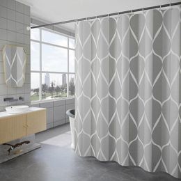 Shower Curtains Simple Waterproof Curtain Thickened Polyester Fabric Bathroom Straight