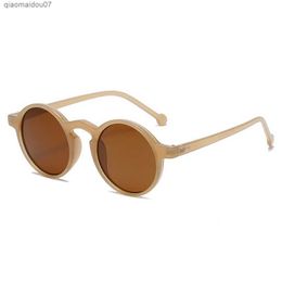 Sunglasses Small round sunglasses for women retro brand designer brown sunglasses round frame rivet shadow womens UV400L2404