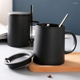 Mugs Ceramic Milk Mug Nordic Style Luxury Black Matte Frosted Coffee Office Cup Drinkware Kitchen Tool Household Supplies