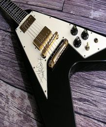 Custom Electric Guitar JimiHendrix Hall of Fame Black Flying V Electric Guitar1105211
