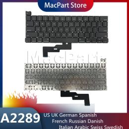 Cards Original New 2020 A2289 Keyboard Replacement for Book Pro 13.3 Inch Us Uk German Spanish French Russian Danish Italian Arabic