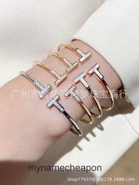 High grade Tiffancy designer bangle 1:1 Double Bracelet Female Pure Silver Small and Popular Design High Light Luxury Exquisite White Fritillaria Opening Rose Gold