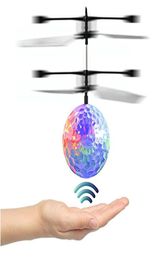 Kid and Boy Toys RC Flying Ball Infrared Induction Helicopter Ball With Rainbow LED Lights Remote Control For Children Flying Toys1419243