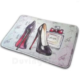 Carpets Sexy Shoes Mat Rug Carpet Anti-Slip Floor Mats Bedroom High Heels Womens Night Out Painted Chalk Pattern Girly