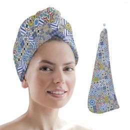 Towel Moroccan Pattern Doodling Colour Women Towels Home Bathroom Microfiber Quick Drying Hair For Adults