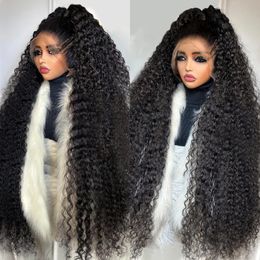 Loose Deep Wave 13x4 HD Transprent Lace Frontal Wig 30 40 Inch Curly Lace Closure Wig Brazilian Remy Human Hair Wig For Women