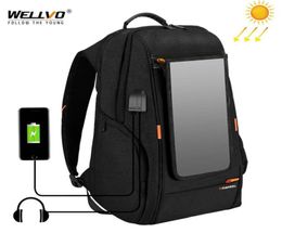 Outdoor Solar Panel Power Travel Backpacks Multifunction Breathable Men Backpack Laptop Bag with Handle USB Charging Port XA279Z 26555890