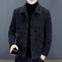 Men's Jackets Men Coat Stylish Winter With Lapel Collar Windproof Design Button Closure For Warmth Comfort In Cold Weather