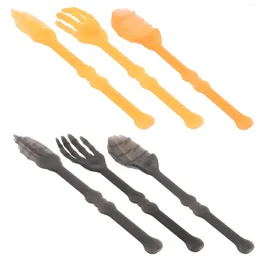 Disposable Dinnerware 2 Sets Creative Halloween Tableware Plastic Fork Spoons Decorative Party Supplies For Kitchen Dining Bar Mixed Colours