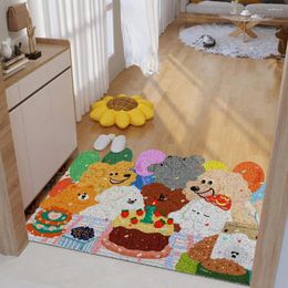 Carpets Easy To Clean Bathroom Mat Durable Cartoon Dog Entry Festive Christmas Rug Non-slip Absorbent For Home