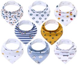 Baby Bibs8 Packs Baby Bandana Drool Bibs Unisex Stylish Design Bandana Bibs for Boys Girls 100 Organic Cotton Bibs Y2007101618134