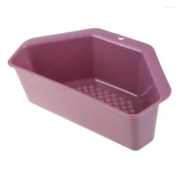 Kitchen Storage Plastic Triangular Sink Strainer Drain Fruit Vegetable Basket Shelf With Suction Dropship