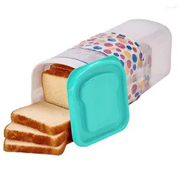 Storage Bottles Rectangular Bread Box Translucent Cake Container Packaging Case For Dry Fresh Foods Loaf Keeper 34x13x13cm