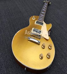 Custom Shop 1959 Aged Goldtop Relic Gold Top Electric Guitar Little Pin Tone Pro Bridge Bone Nut Humbucker Pickups9235538