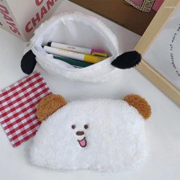 Plush Pencil Case Cartoon Sundries Storage Large Capacity Pencils Pouch Cute Dog Gift Cosmetic Bag School Students Supplies