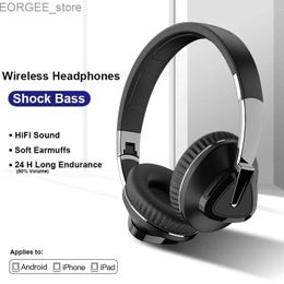 Cell Phone Earphones Headphones Bluetooth Wireless Headset HiFi Stereo Sound With Mic Music Game Sport Earphone Foldable Support TF SD-Card Earpieces Y240407