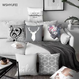 Pillow Scandinavian Style Geometric Modern Minimalist Sofa Car Seat Living Room Bedroom Bedside Stylish Square Big