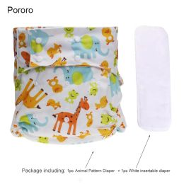 Diapers 1Set Adult Cloth Diaper Washable Breathable Adjustable Pocket Diaper Reusable Animal Diapers Mat Waterproof Adult Diaper D50