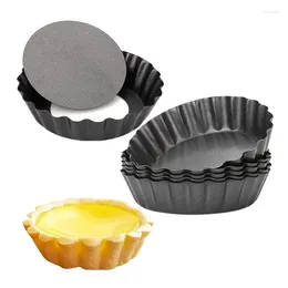 Baking Moulds 6 Pcs Egg Tart Moulds 3Inch Mini Pans Removable Bottom Cupcake Cake Muffin Mould Tin Pan Tool