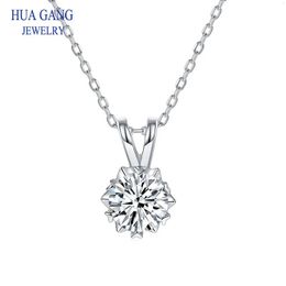 1CT Wedding Pendant Necklace 925 Silver Pass Diamond Test Past Excellent Cut D Colour VVS1 for Teen Girls Jewellery 240407